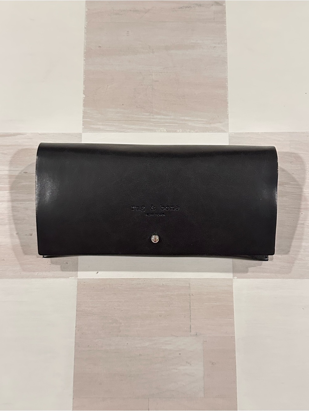 rag & bone black leather soft sunglasses case